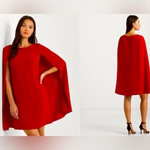 Calvin Klein Plus Size Cape Georgette Red Dress Size 20 NWT!